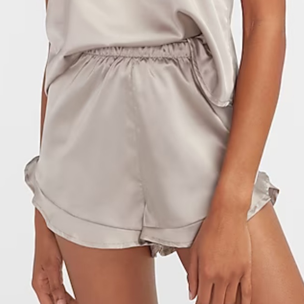 Express XL taupe satin pajama shorts
